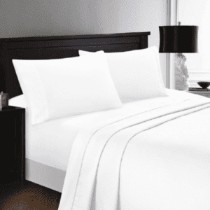white solid bedsheet